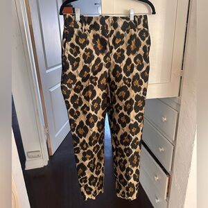 Sezane Gustavo Leopard Print Ankle Pants - Black and Gold NWT